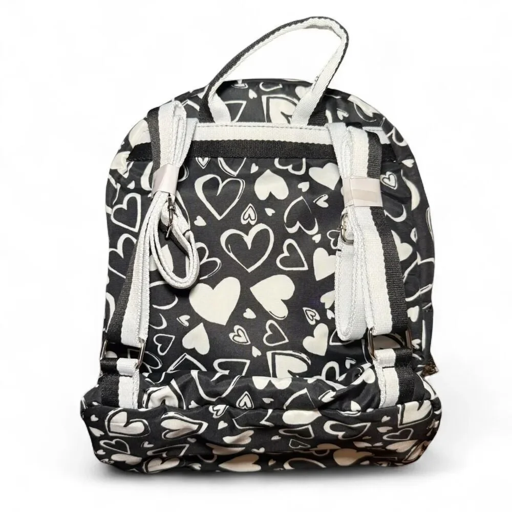 Brighton Endless Love Black & White heart mini backpack adjustable straps